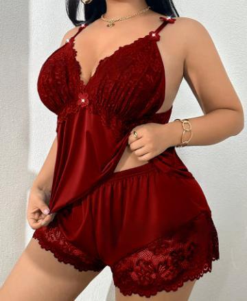 Annalisa Quarhurst | Silky Lace Cami & Shorts Pyjama Set For Women