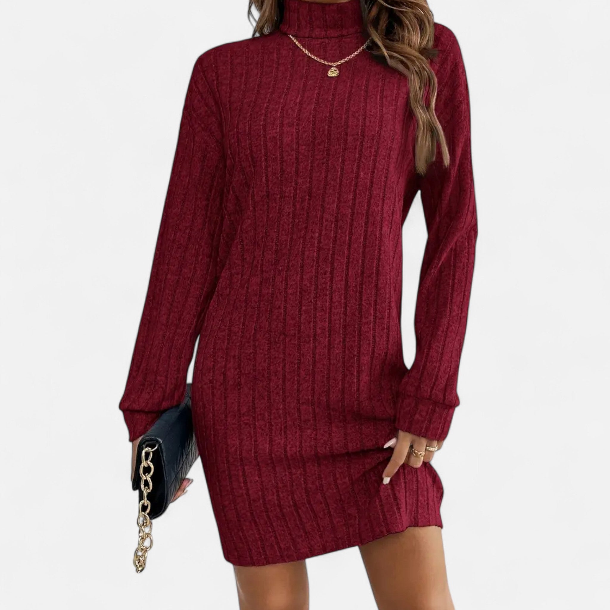Elena Moreau | Ribbed Knit Mini Dress For Women