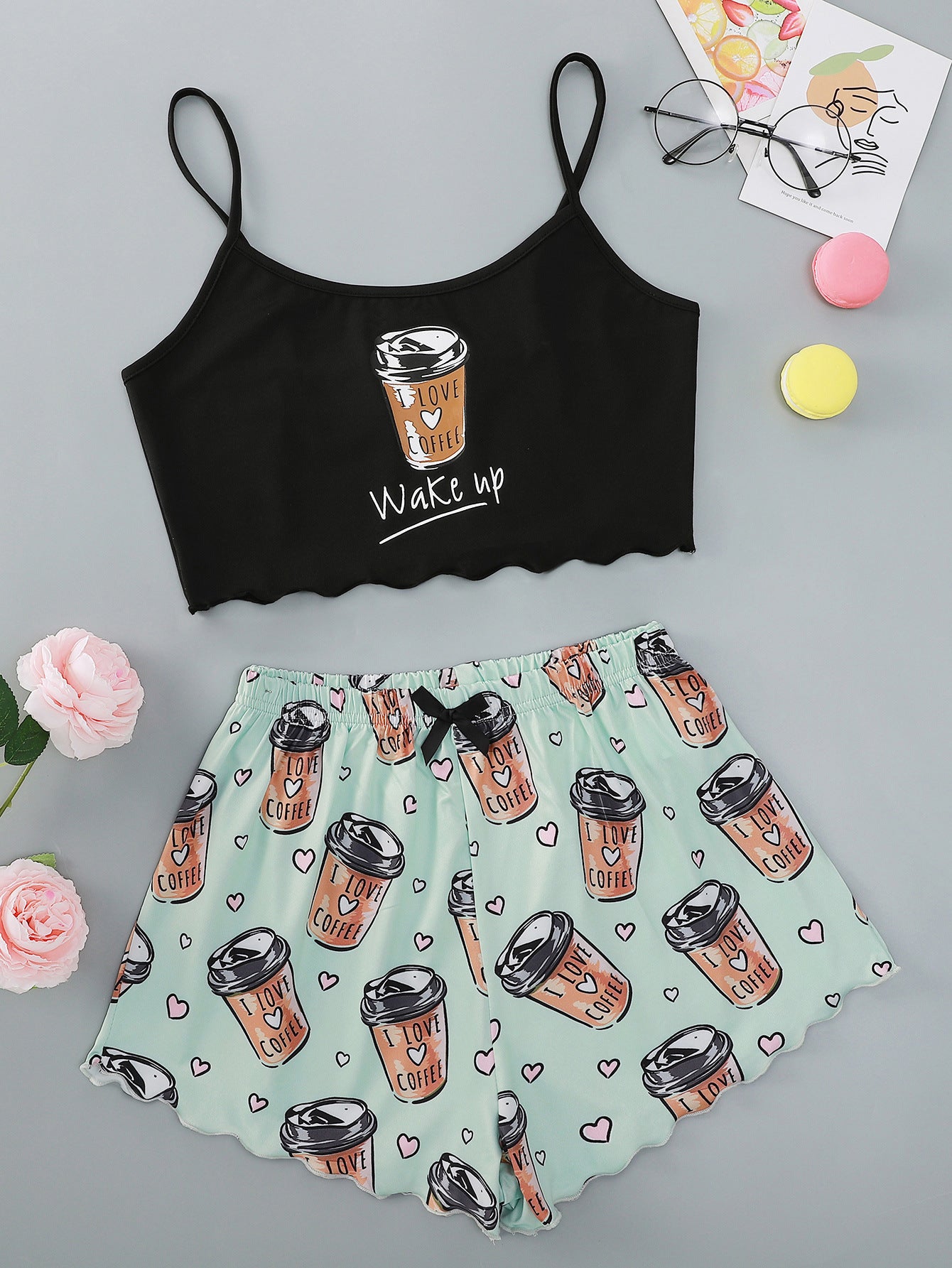 Chloe Merrick | Cookie Print Cami Pajama Set For Women