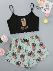 Chloe Merrick | Cookie Print Cami Pajama Set For Women