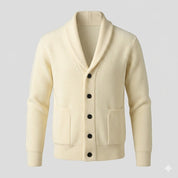 Luca Bianchi | Ribbed Knit Shawl Collar Cardigan with Timeless Comfort For Men