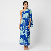 Camille Laurent | One-Shoulder Floral Maxi Dress with Flowing Silhouette For Women