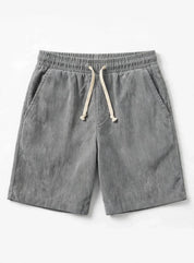 Dario Ballina | Grey Corduroy Drawstring Shorts For Men