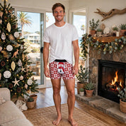 North Star | Red Snowman Print Christmas Boxer Shorts For Men