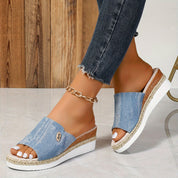 Marina Beckett | Woven Espadrille Wedge Sandals For Women