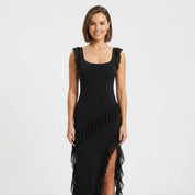 Adelaide Cross | Formal Ruffle Maxi Dress For Women
