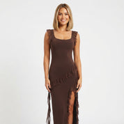 Adelaide Cross | Formal Ruffle Maxi Dress For Women