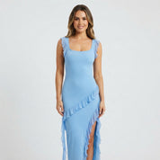 Adelaide Cross | Formal Ruffle Maxi Dress For Women