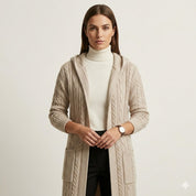 Sienna Moretti | Cable Knit Hooded Cardigan For Women