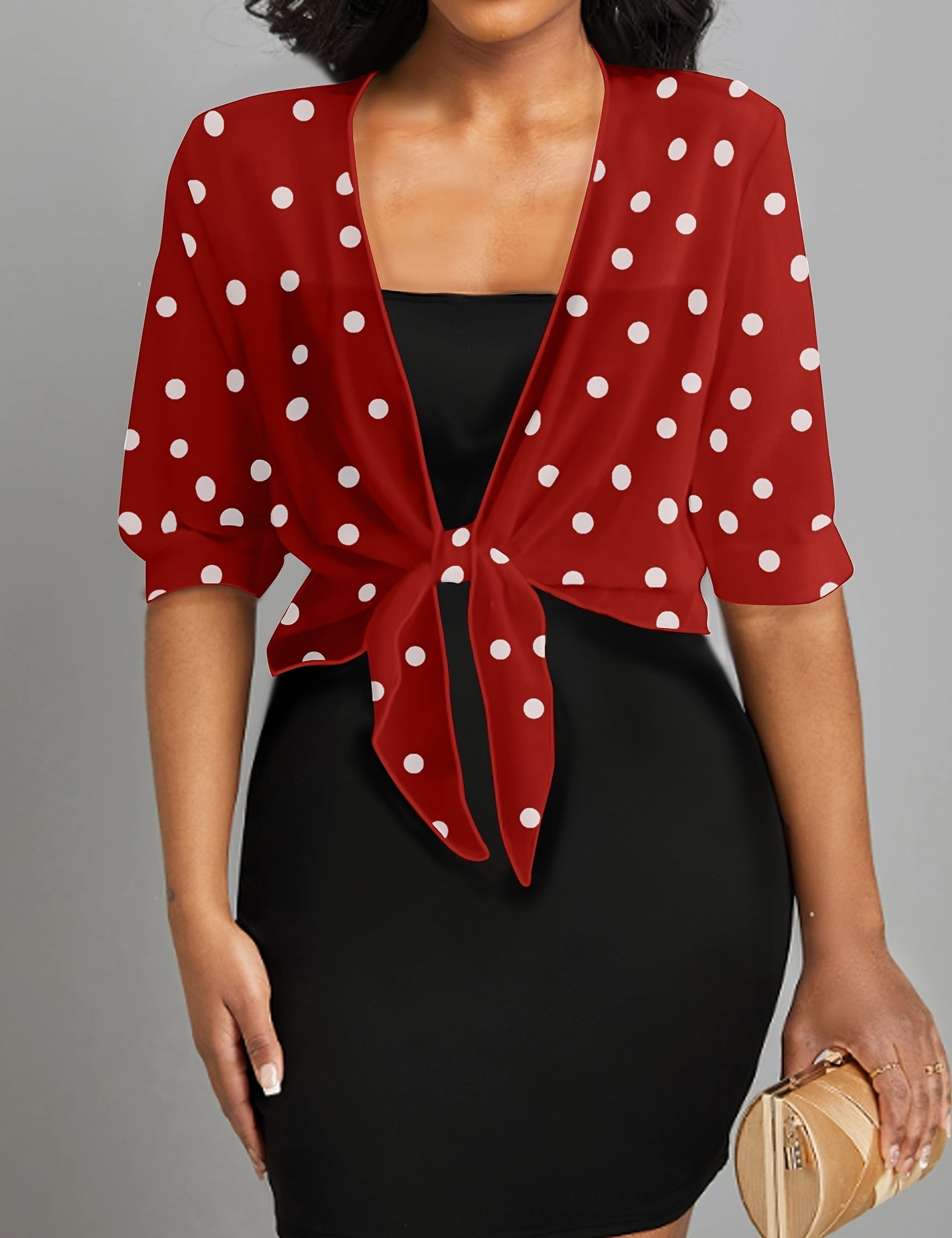 Beatrice Langley | Polka Dot Tie-Front Blouse For Women