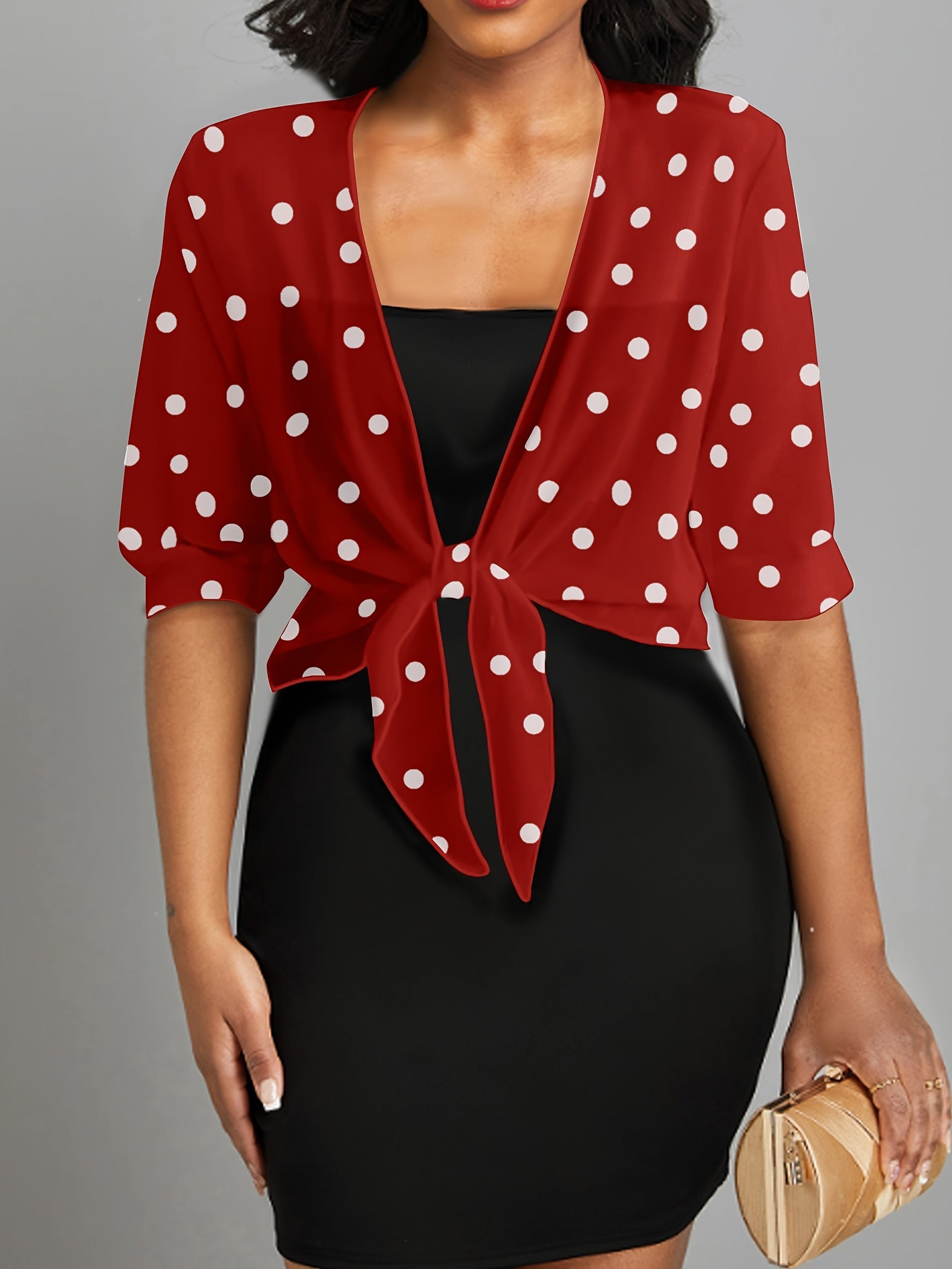 Beatrice Langley | Polka Dot Tie-Front Blouse For Women
