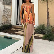 Nives Belton | Calla Lily Print Tube Maxi Dress For Women