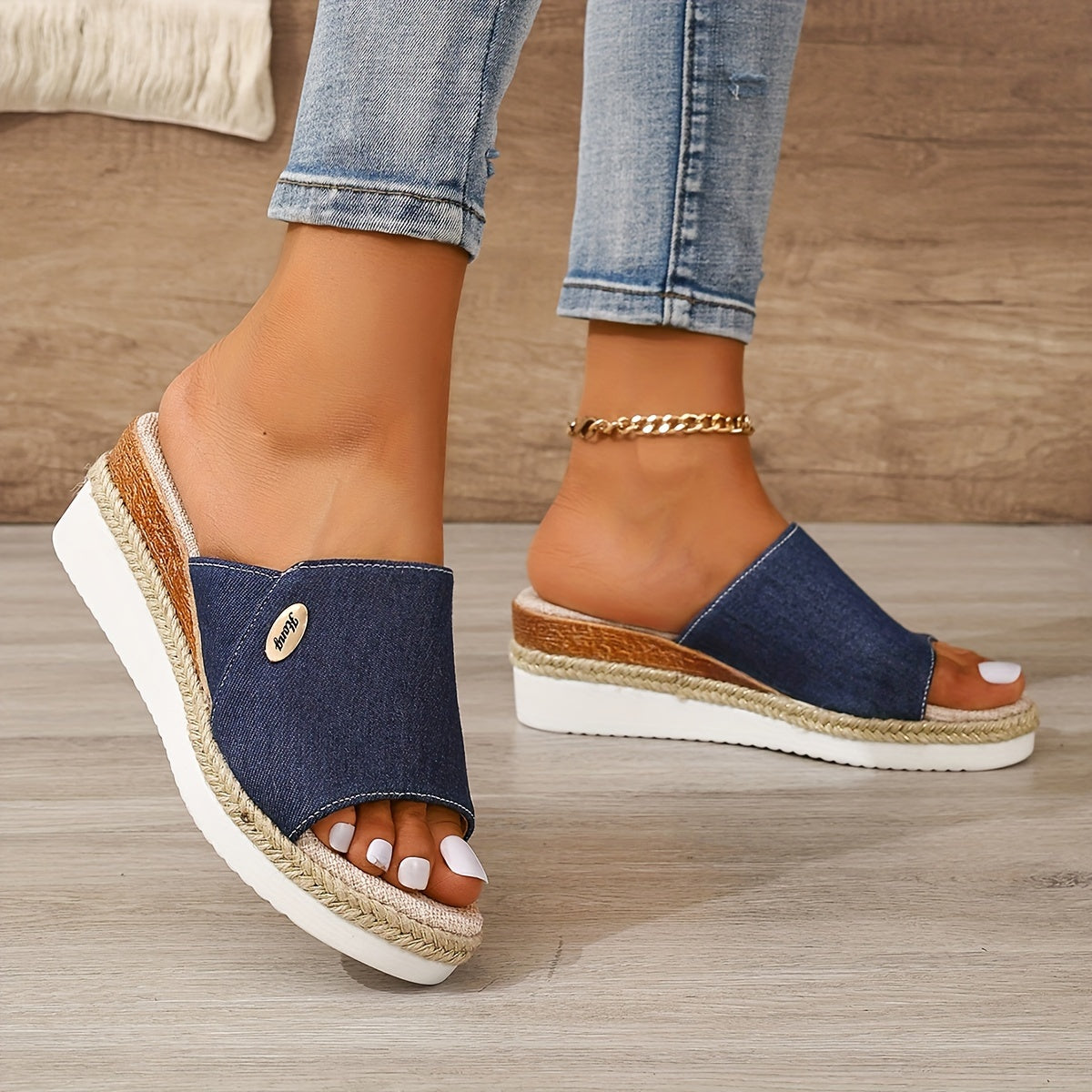 Marina Beckett | Woven Espadrille Wedge Sandals For Women