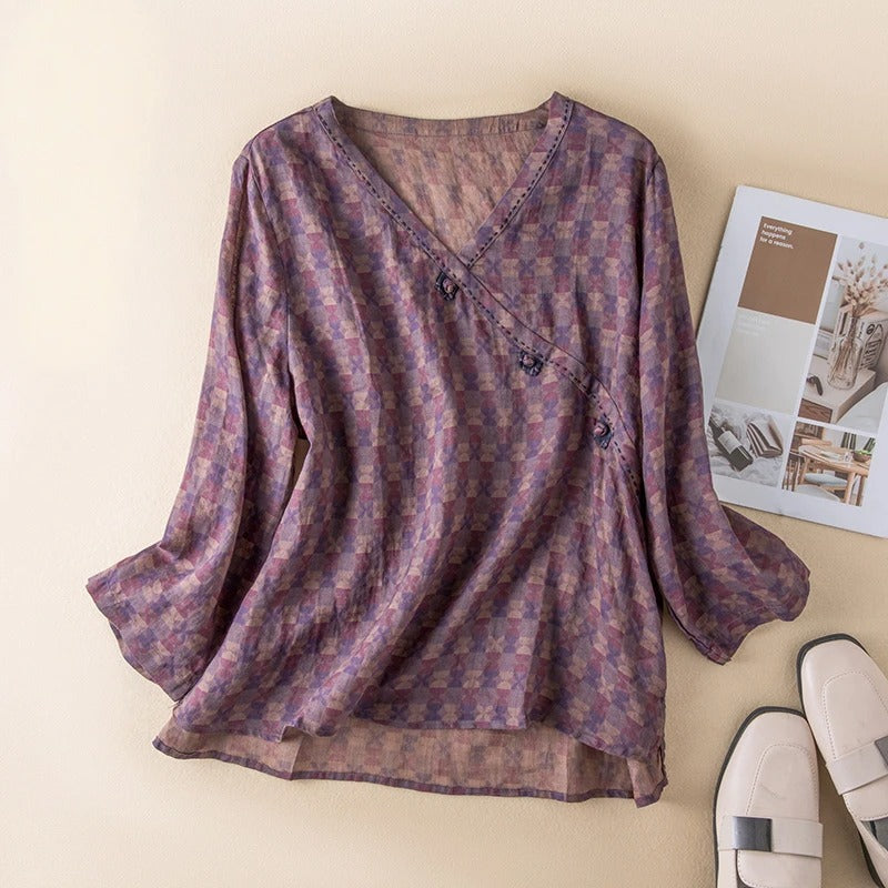 Maeve Holbrook | Paisley Print V-Neck Blouse For Women