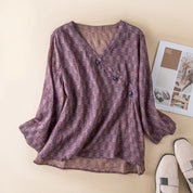 Maeve Holbrook | Paisley Print V-Neck Blouse For Women