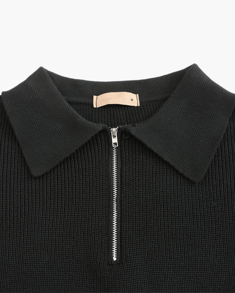 Marco De Santis | Chunky Knit Half-Zip Sweater with Modern Texture For Men
