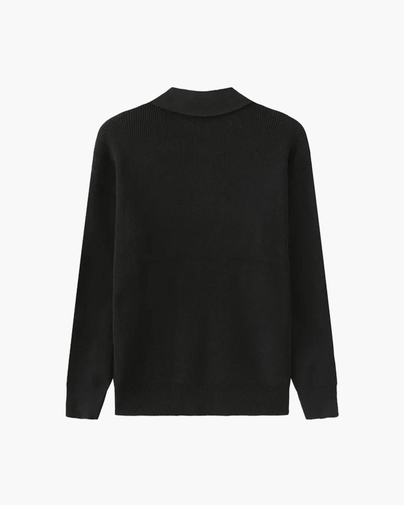 Marco De Santis | Chunky Knit Half-Zip Sweater with Modern Texture For Men