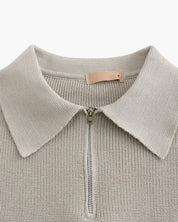 Marco De Santis | Chunky Knit Half-Zip Sweater with Modern Texture For Men