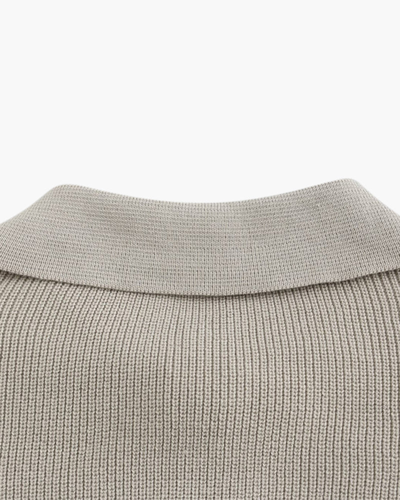 Marco De Santis | Chunky Knit Half-Zip Sweater with Modern Texture For Men