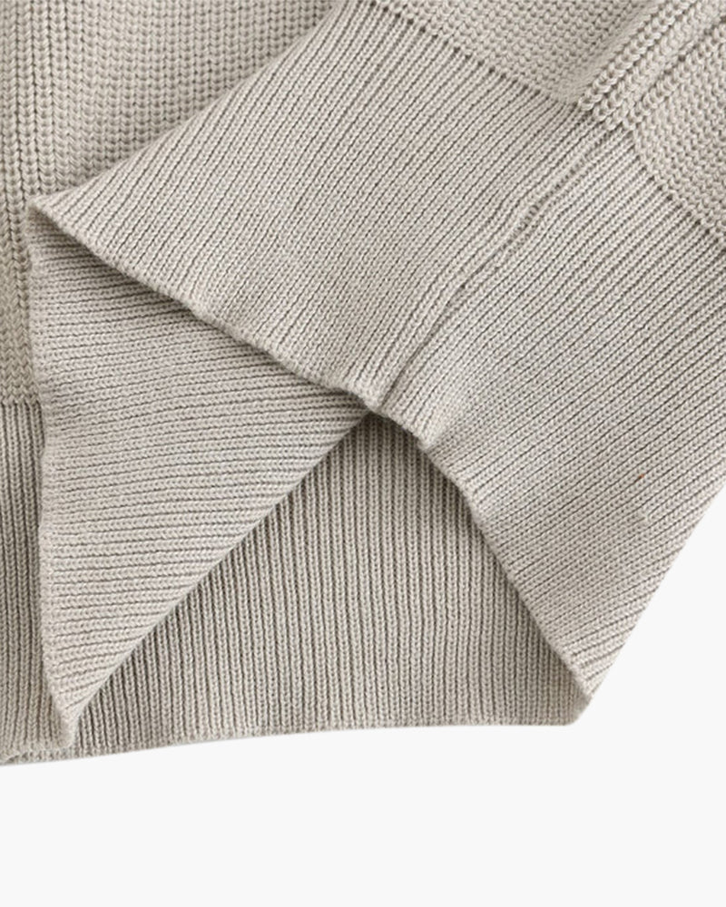 Marco De Santis | Chunky Knit Half-Zip Sweater with Modern Texture For Men