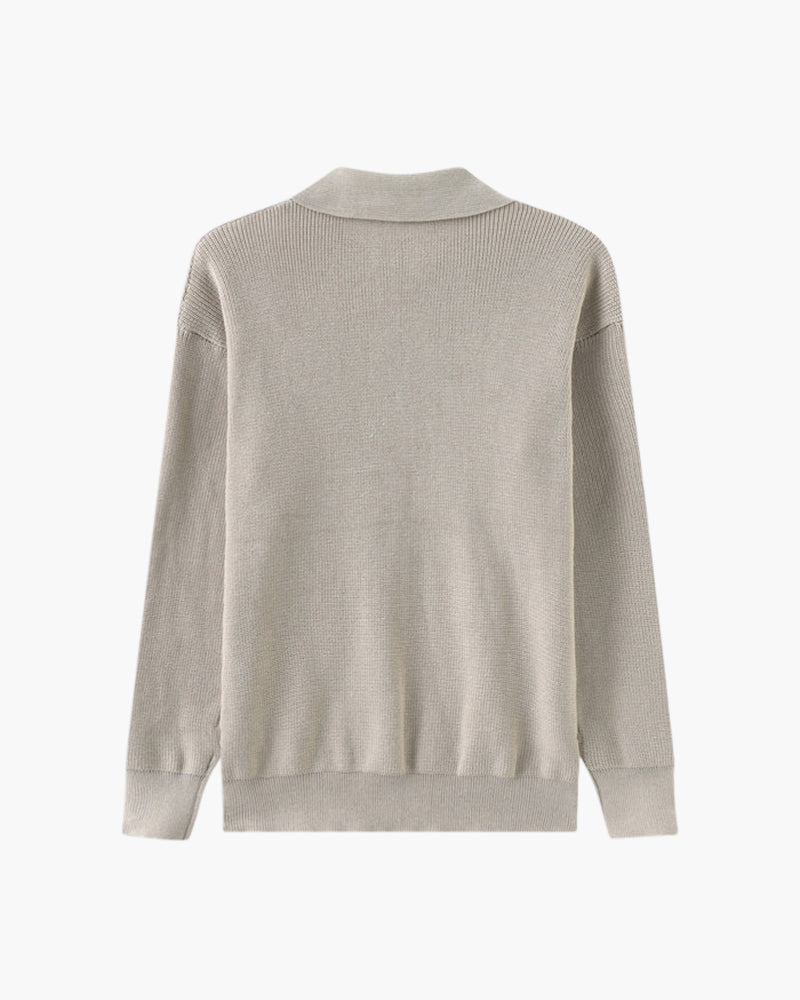 Marco De Santis | Chunky Knit Half-Zip Sweater with Modern Texture For Men