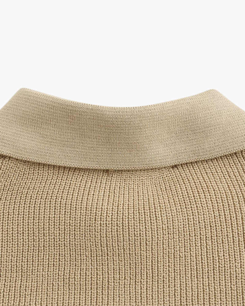 Marco De Santis | Chunky Knit Half-Zip Sweater with Modern Texture For Men