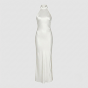 Amelia Kingston | Backless Pearl Halter Maxi Dress For Women
