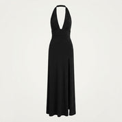 Amelia Langford | Deep V Halter Maxi Evening Dress For Women