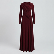 Arabella Kingston | Asymmetric Ruched Long Sleeve Evening Maxi Dress For Women