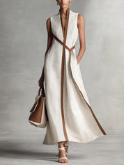 Georgina Wright | Sleeveless Maxi Dress with Contrast Trim For Women
