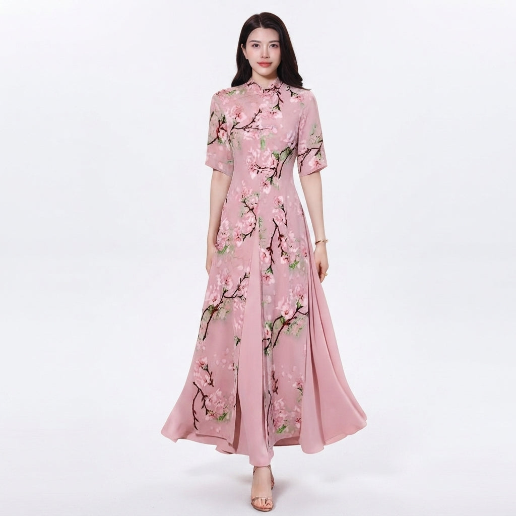 Ashleigh Williams | Floral Print Maxi Races Dress For Women