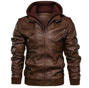Louis Sinclair | Hooded Leather Bomber Jacket For Men
