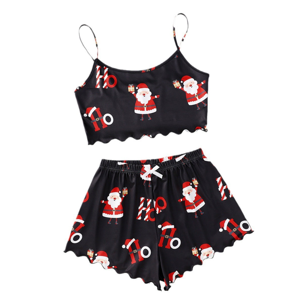 Sugar Plum | Green Gingerbread Print Christmas Pyjamas For Women