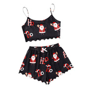Sugar Plum | Green Gingerbread Print Christmas Pyjamas For Women