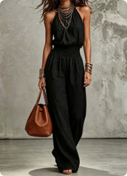 Sienna Murphy | Halter Wide-Leg Jumpsuit For Women