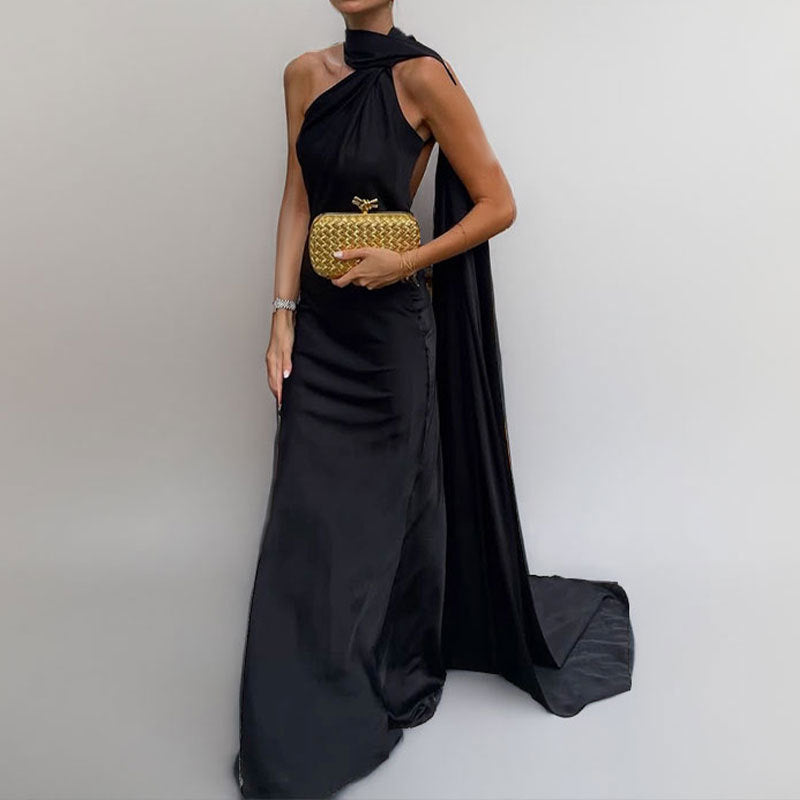 Georgia Mitchell | Satin Halter Maxi Dress For Women