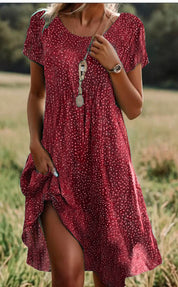 Flavia Kelbury | Polka Dot Scoop Neck Midi Dress For Women