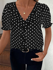 Bridget Fenwick | Color Block Blouse With Bubble Sleeves