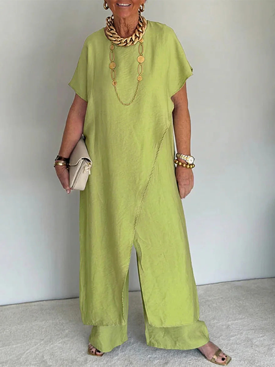 Susanna Corwell | Asymmetric Tunic & Wide-Leg Trousers Set For Women