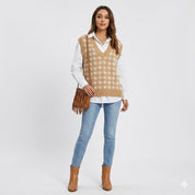 Isabelle Moretti | Houndstooth Knit Vest For Women