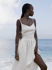 Mia Williams | Cotton V-Neck Midi Dress For Women