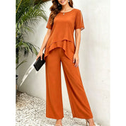 Donatella Sunstone | Navy Layered Top And Trouser Set For Women