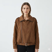 Alessandro Moretti | Oversized Suede Belted Jacket For Women