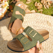Nadia Ashcroft | Double-Buckle Suede Sandals For Women