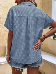 Nina Hawthorne | Polka Dot Button Blouse For Women