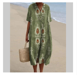 Bice Tidmore | Floral Print V-Neck Midi Dress For Women