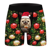 Candy Stripe | Red Candy Cane Print Christmas Boxer Briefs For Men