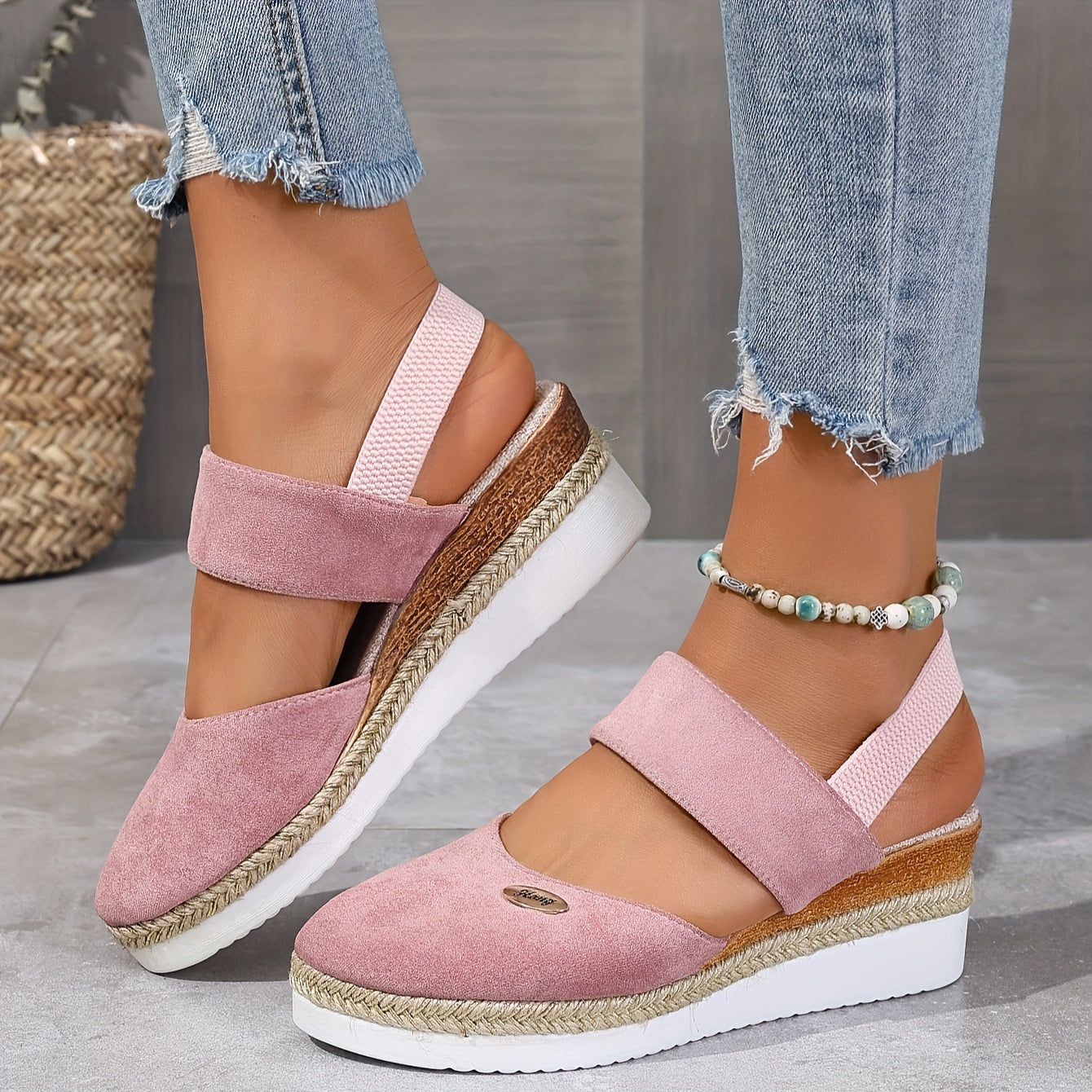 Harper Delaney | Braided Platform Wedge Sandals For Women