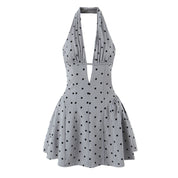 Phoebe Turner | Polka Dot Halter Mini Dress For Women