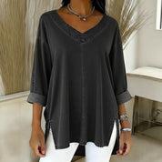 Clarissa Dunmore | Relaxed Denim V-Neck Top For Women